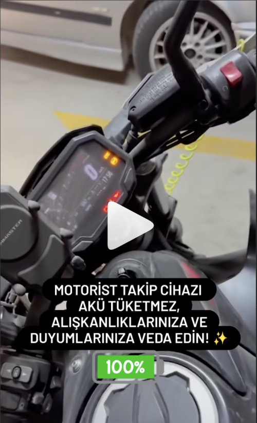 Motorist motosiklet takip cihazı akü tüketmeden çalışan sistem, uzun süre park sonrası ilk marş testi