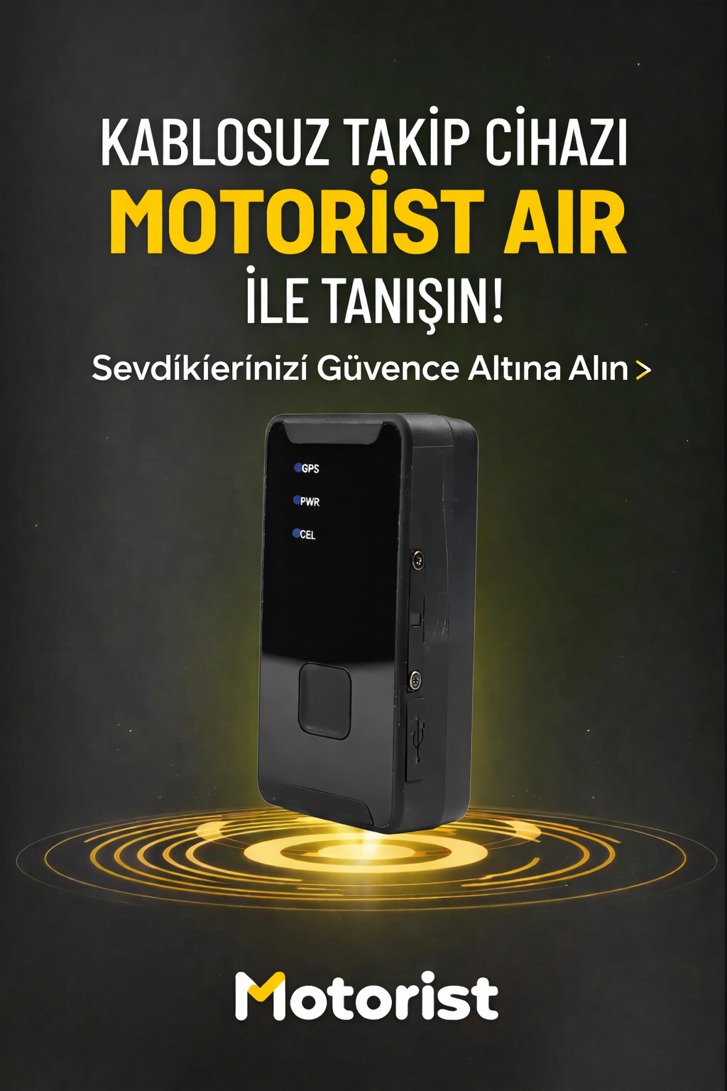 Motorist Air kablosuz GPS takip cihazı ile sevdiklerinizi güvence altına alın